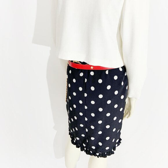 Vintage Black and White Polka Dot Print Skirt / size Medium - Picture 3 of 7